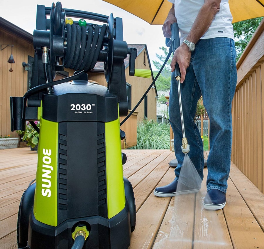 Restored Premium Sun Joe SPX3001 2030 PSI 1.76 GPM 14.5AMP Electric  Pressure Washer, Hose Reel (Refurbished) 