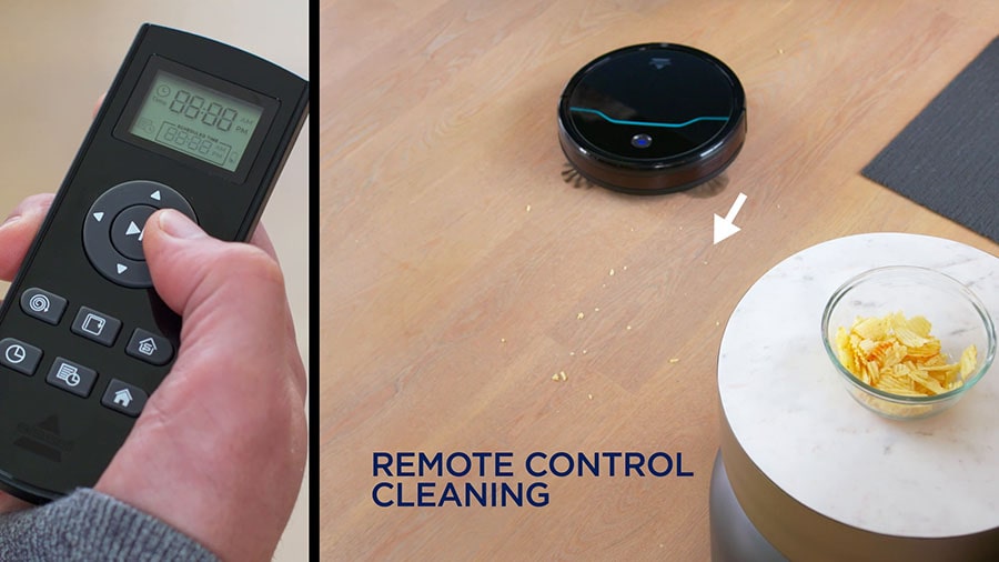 You can direct the EV675 to go to specific areas with the remote control.