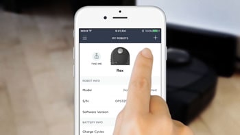 Smartphone app connected to Neato D7 via Wi-Fi.