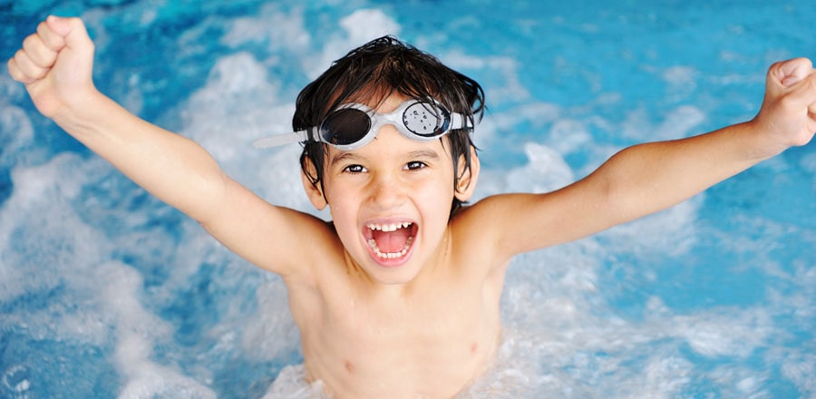 Boy in a pool