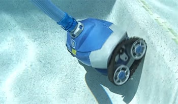 MX8 maneuvers in the tight corner of the pool.