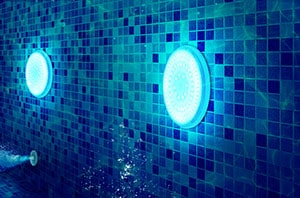 Underwater LED Lights in the pool.