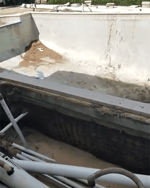 A view on a popped up in-ground pool
