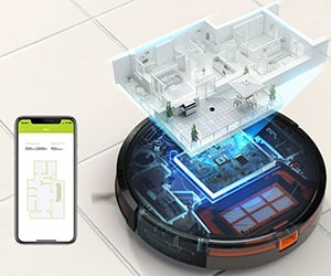 E31 creates a map of the home which is available in the smartphone app.