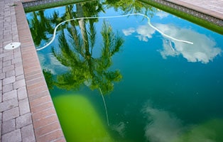 Cloudy water in the swimming pool