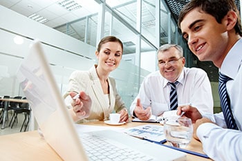 Young entrepreneurs are meeting the investor.