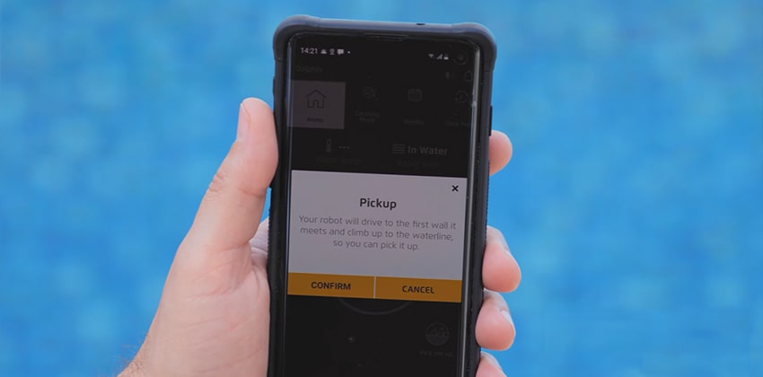 App of Dolphin Explorer E70 can help to remove it from pool